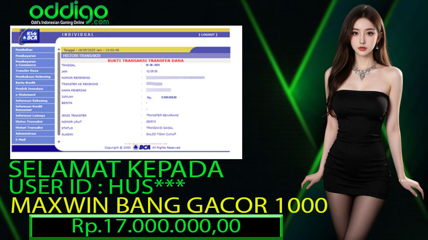 BUKTI KEMENANGAN ODDIGO 24 MEI