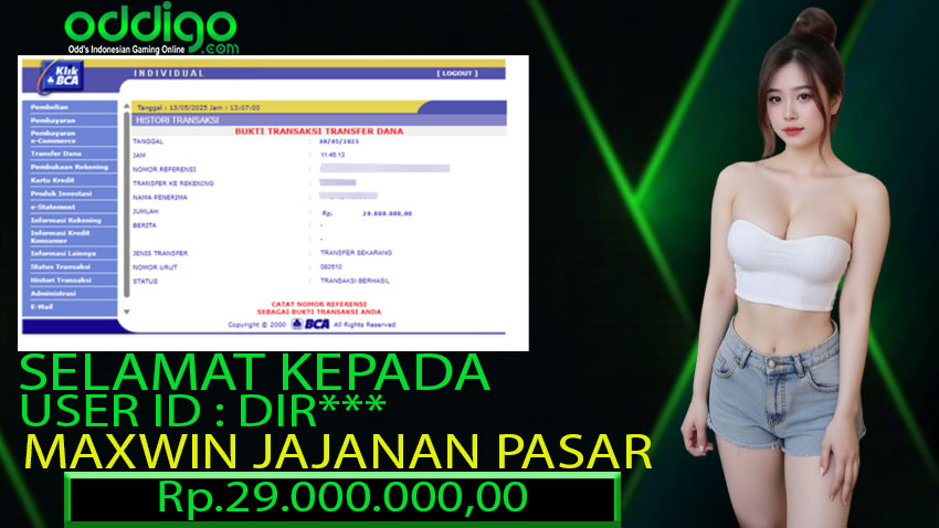 BUKTI KEMENANGAN ODDIGO 30 MEI