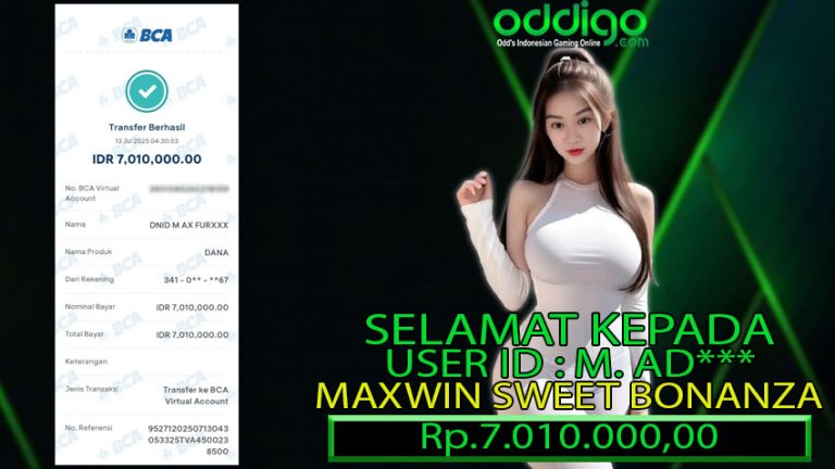 BUKTI KEMENANGAN ODDIGO 13 juli