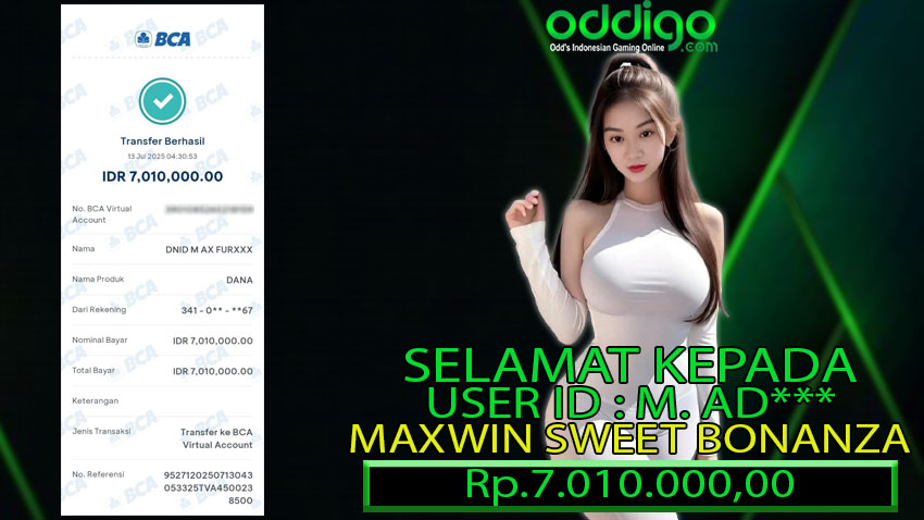 BUKTI KEMENANGAN ODDIGO 13 juli