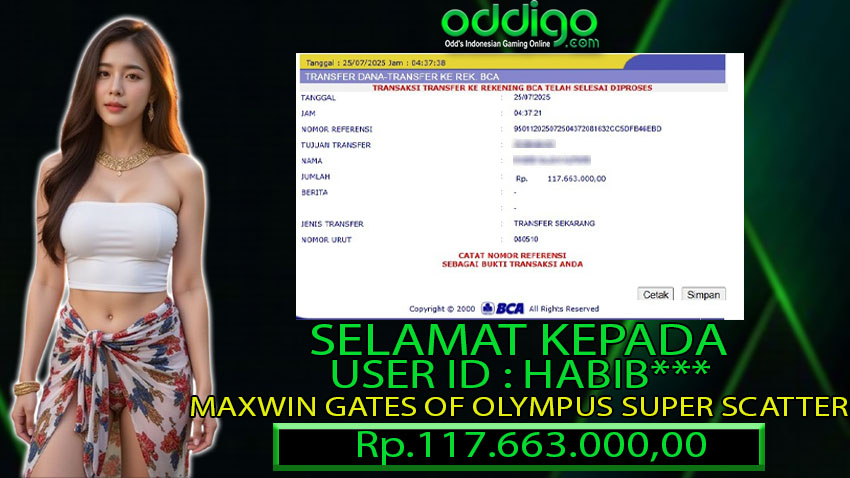 BUKTI KEMENANGAN ODDIGO 25 JULI