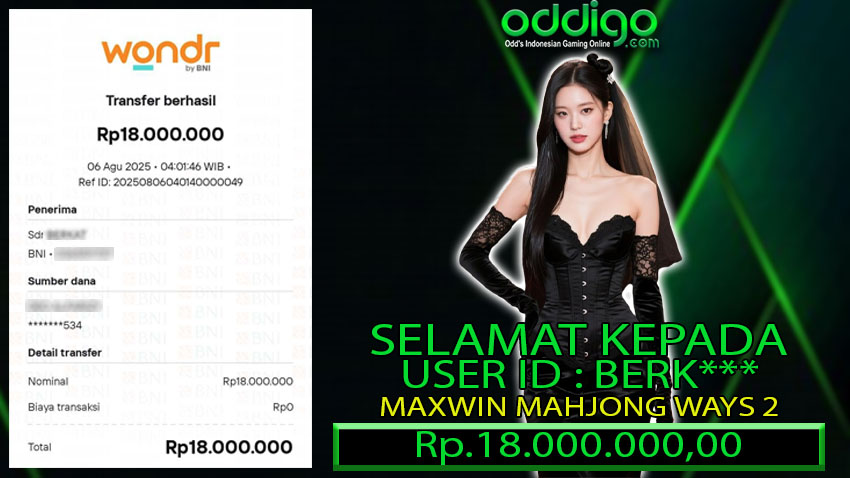 BUKTI KEMENANGAN ODDIGO 06 AGUSTUS