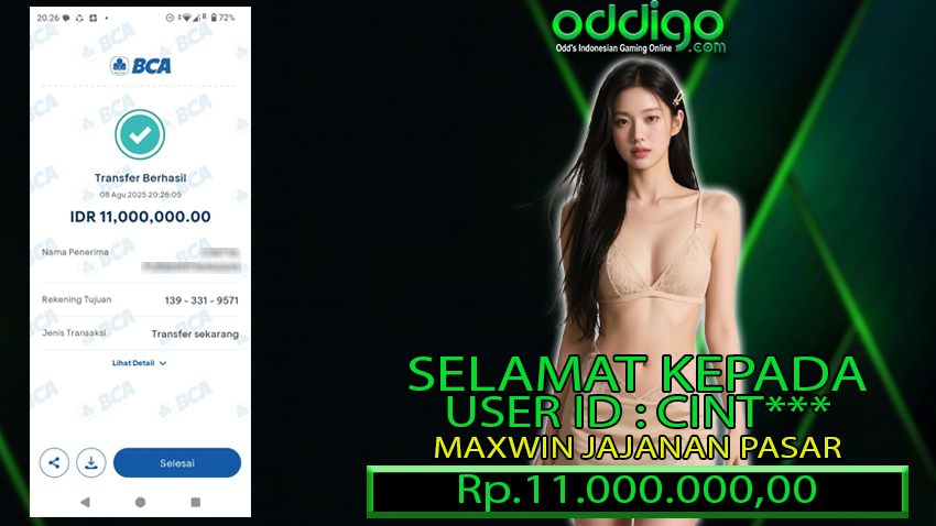 BUKTI KEMENANGAN ODDIGO 08 agustus