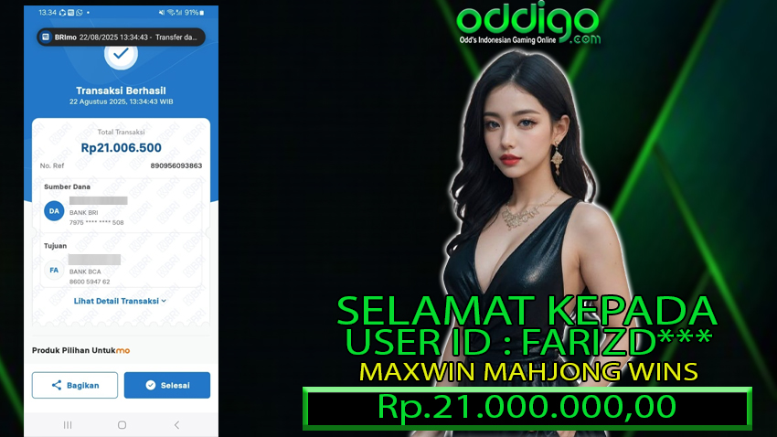 BUKTI KEMENANGAN ODDIGO 22 AGUSTUS