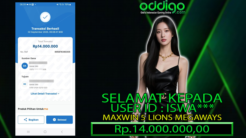 BUKTI KEMENANGAN ODDIGO 02 SEPTEMBER