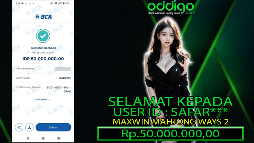 BUKTI KEMENANGAN ODDIGO 08 september