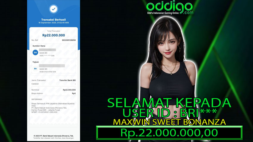 BUKTI KEMENANGAN ODDIGO 16 SEPTEMBER