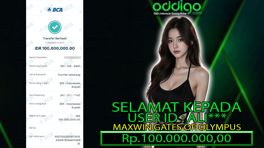 BUKTI KEMENANGAN ODDIGO 17 SEPTEMBER