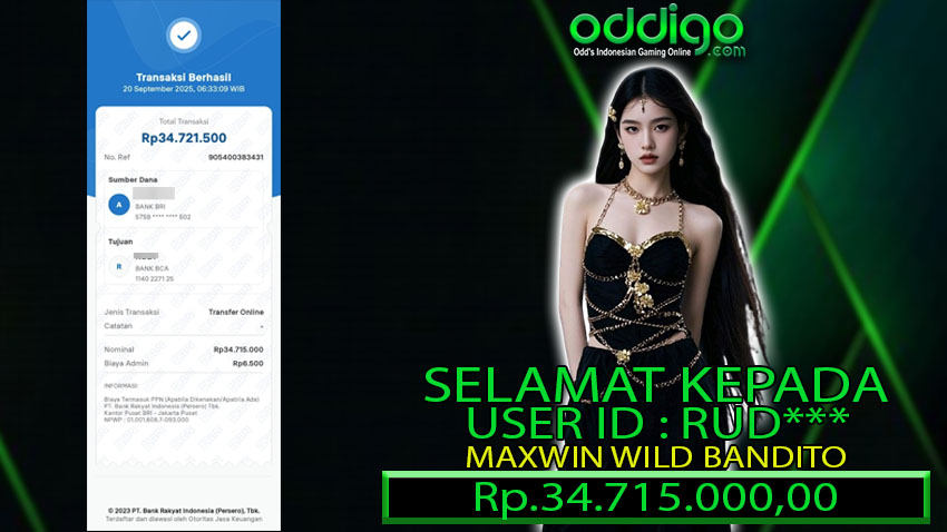 BUKTI KEMENANGAN ODDIGO 20 SEPTEMBER