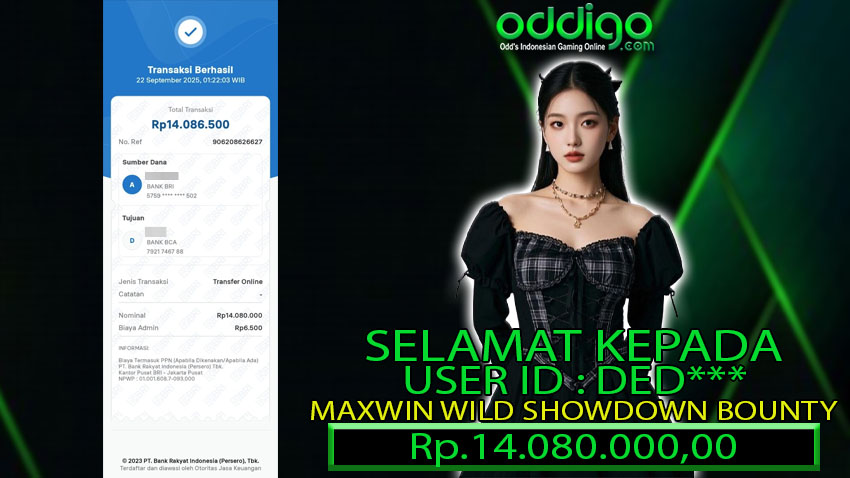 BUKTI KEMENANGAN ODDIGO 22 SEPTEMBER