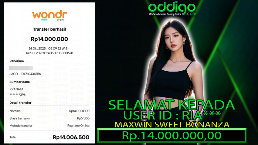 BUKTI KEMENANGAN ODDIGO 24 OKTOBER