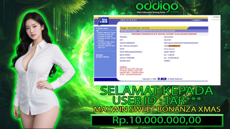 BUKTI KEMENANGAN ODDIGO 29 DES